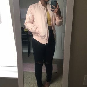 Soft pink bomber jacket
